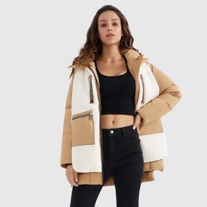 Orolay Women’s Winter Thickened Down Coat Removable Hooded Puffer Jacket size L